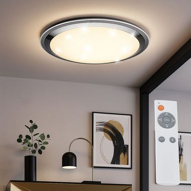 Plafoniera LED, effetto stella, dimmerabile, telecomando, D 85 cm