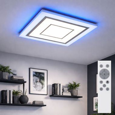 Plafonnier LED RGB, télécommande, intensité lumineuse variable, CCT, L 43,8 cm