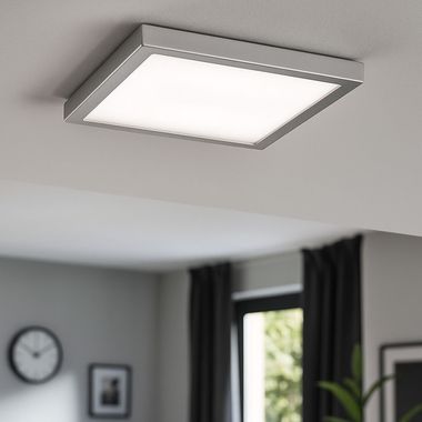 Plafoniera LED, lampada da superficie, cromo, L 30 cm