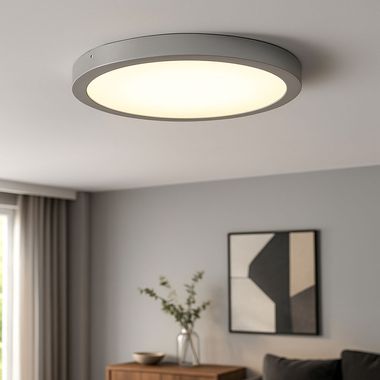 Plafoniera LED, lampada da superficie, cromo, D 30 cm