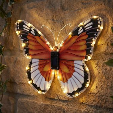LED Solarleuchte, Schmetterling, Druckschalter, B 35 cm