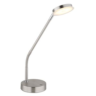 LED Tischleuchte, Nickel matt, Touchdimmer, H 53,5 cm
