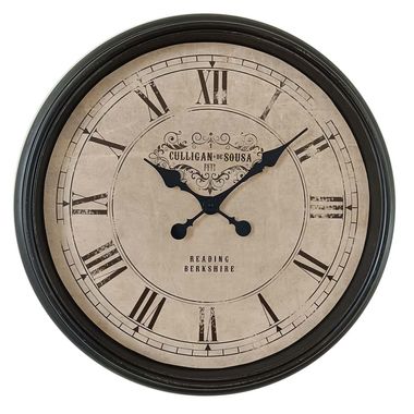 Horloge murale en verre noir, cadran à chiffres romains, diamètre 58 cm