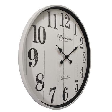 Wanduhr, Glas, weiß, Analog, D 50,6 cm