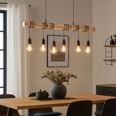 Suspension, poutre en bois aspect chêne, H 191,5 cm