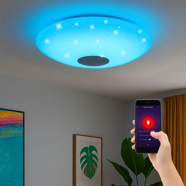 RGB LED Deckenleuchte, Dimmer, App-Steuerung, D 38 cm