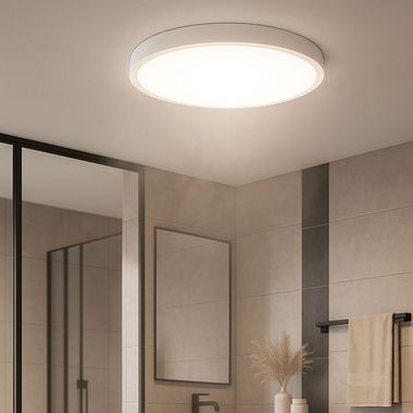 LED plafondlamp, wit, IP44, D 29,5 cm