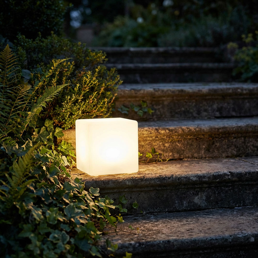 LED Solarleuchte, Würfel, LxH 20x20 cm