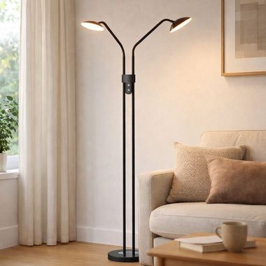 LED Stehlampe, schwarz, Touchdimmer, H 135 cm