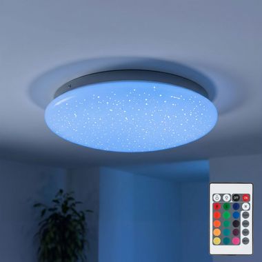 LED, lampa sufitowa, stal, biały, efekt gwiazdy, D 25 cm