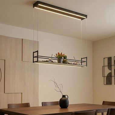 Lampa wisząca LED, półka, pamięć, 3 poziomy, wys. 60-120 cm