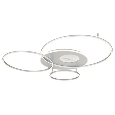 LED Deckenleuchte INVERTINA, Aluminium, Silber, Dimmbar, Timer, H 13 cm