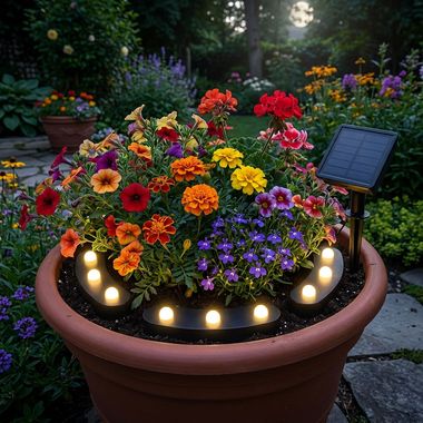 LED-insteeklamp, bloempotlamp, zwart, polypropyleen, H 5 cm