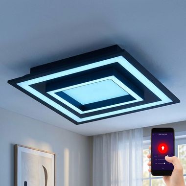 LED-plafondlamp, CCT, afstandsbediening, dimbaar, B 45 cm