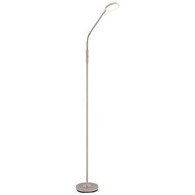 Lampadaire LED SILVIO, métal, beige, variateur tactile, bras flexible