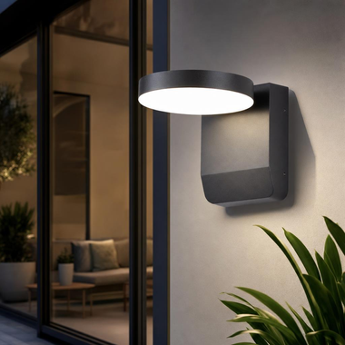 LED wall light, VT-11020-RD-B, black, aluminium, IP65, 2520 lm