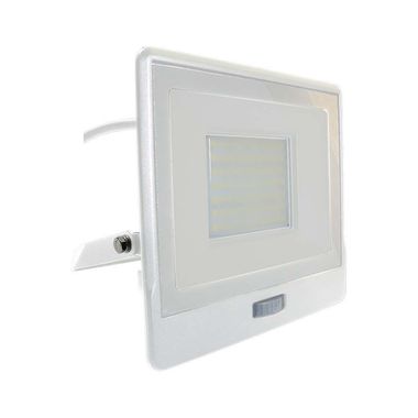 Kinkiet LED, czujnik ruchu, biały, aluminium, IP65, wys. 19,5 cm