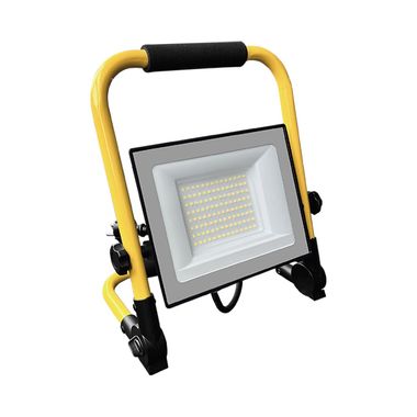 LED-bouwplaatsschijnwerper, zwart, geel, schijnwerper, H 30 cm