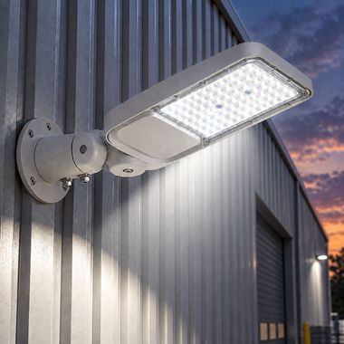 LED Straßenleuchte, Aluminium, Grau, schwenkbar, IP65, L 47 cm