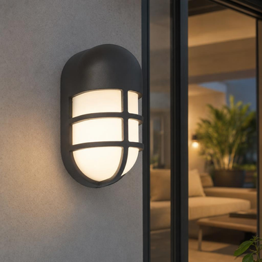 Applique murale d'extérieur à LED BULLO, anthracite, aluminium, IP54, H 19,3 cm