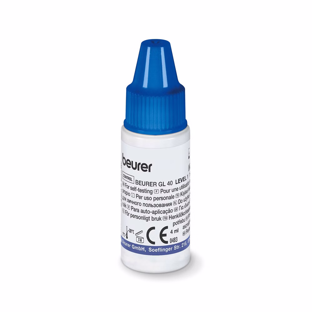 Kontrolllösung 4ml für Beurer Blutzuckermessgeräte Level 1 & 2 für Beurer GL40