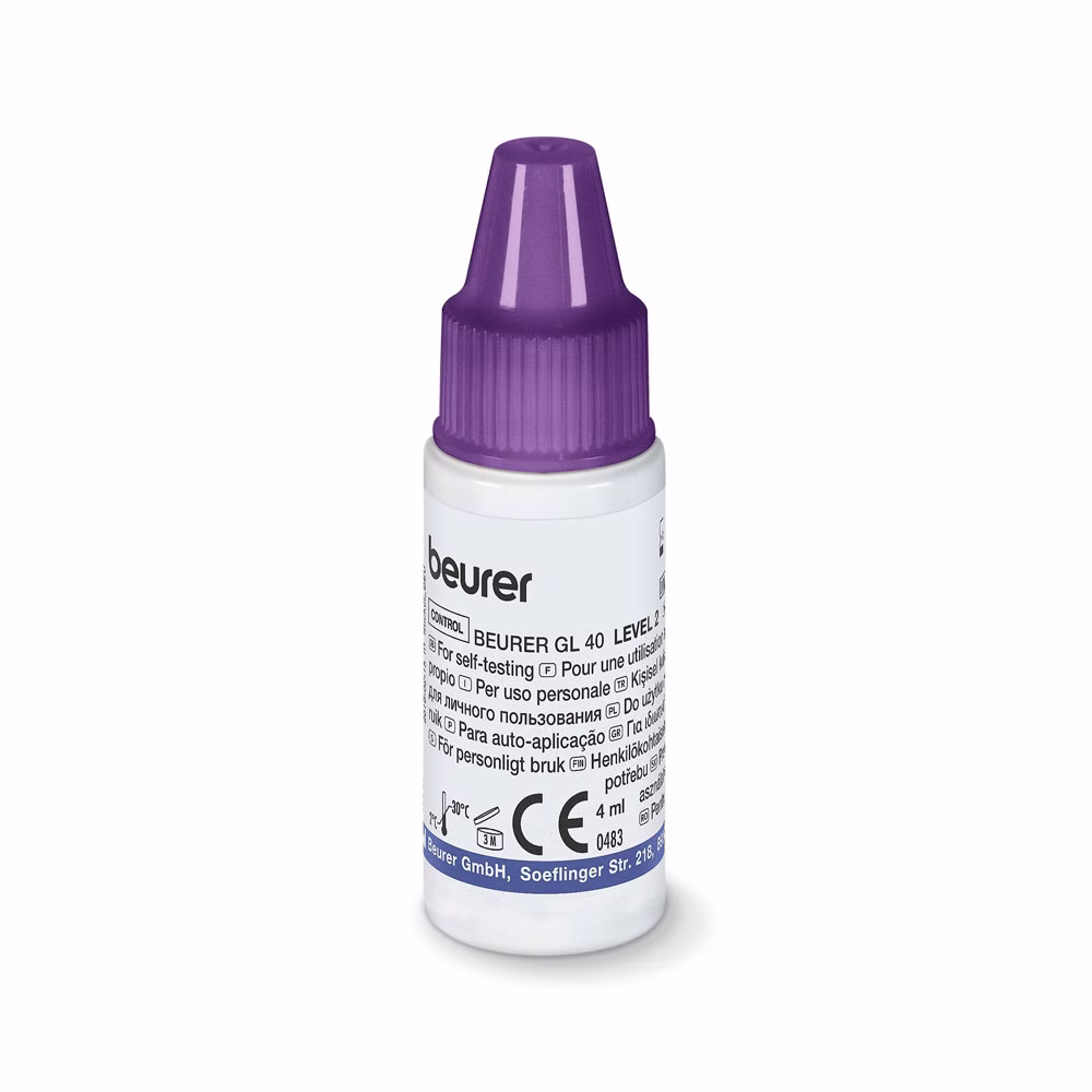Kontrolllösung 4ml für Beurer Blutzuckermessgeräte Level 1 & 2 für Beurer GL40