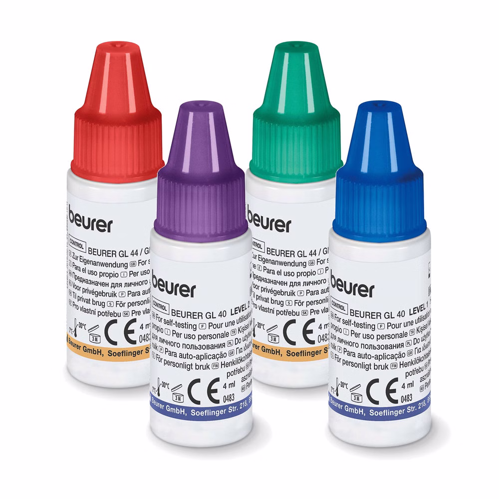 Kontrolllösung 4ml für Beurer Blutzuckermessgeräte Level 1 & 2 für Beurer GL40