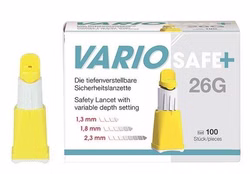 Vario-Safe+ Einweg-Sicherheitslanzetten (100 Stück) Variosafe