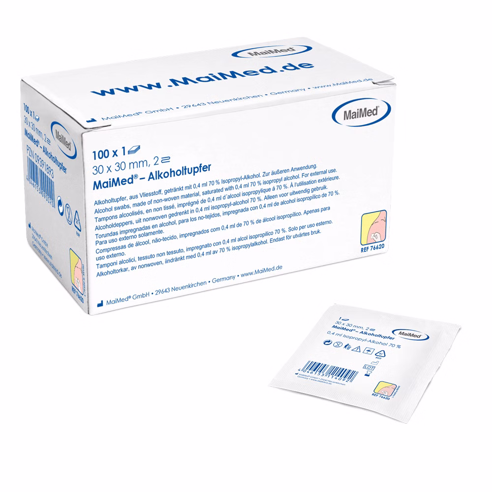 MaiMed Alkoholtupfer 30x30mm (100 Stück)