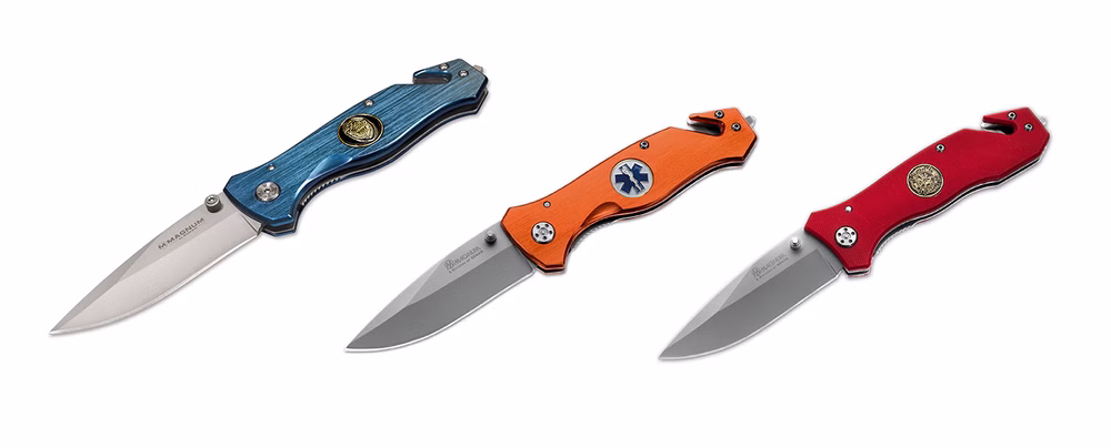 Magnum Rescue Rettungsmesser mit Gurtmesser und Glasbrecher Mit Gravur