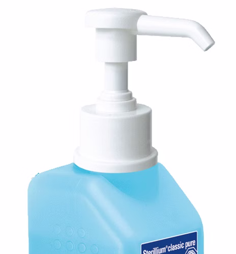 Einmal-Dosierpumpe mit langem Auslauf für Bode-Flaschen mit 500ml Inhalt
