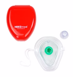HERZmed Taschenbeatmungsmaske mit Einwegventil für Ersthelfer
