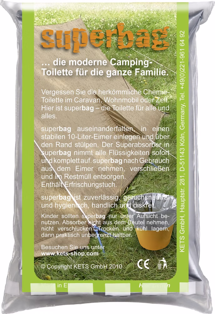 Taschen-WC Superbag portable Toilette für die ganze Familie