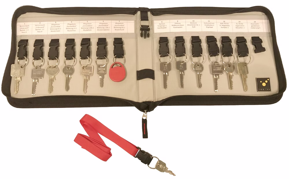 Tee-uu KEYSAFE Schlüsselmappe für bis zu 14 Schlüssel