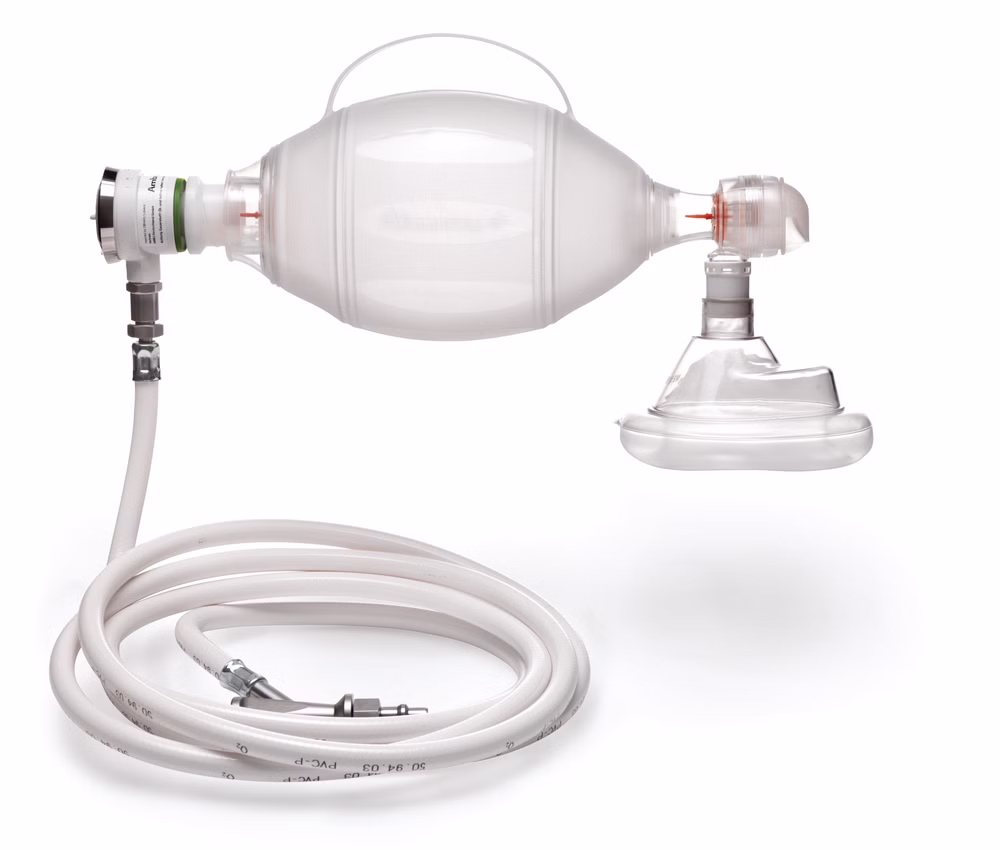 Ambu Demandventil für medizinischen Sauerstoff mit glattem 1,5m Schlauch und wählbarem ISO-Adapter ISO-Ausführung / ZGV
