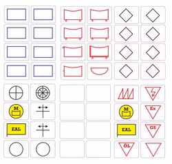 Taktifol Haftsymbole selbsthaftende taktische Zeichen Einheiten rot