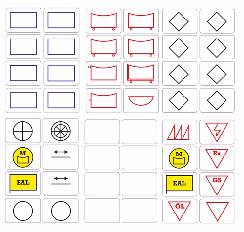 Taktifol Haftsymbole selbsthaftende taktische Zeichen