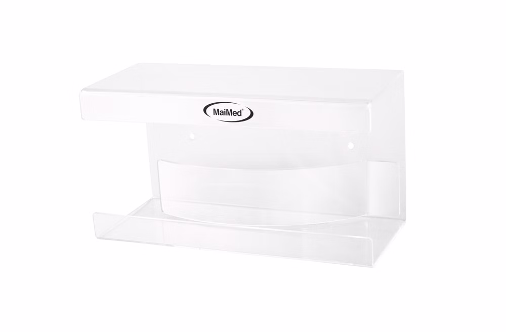 MaiMed Wandhalter mit Feder für Handschuhboxen Handschuhspender Acryl