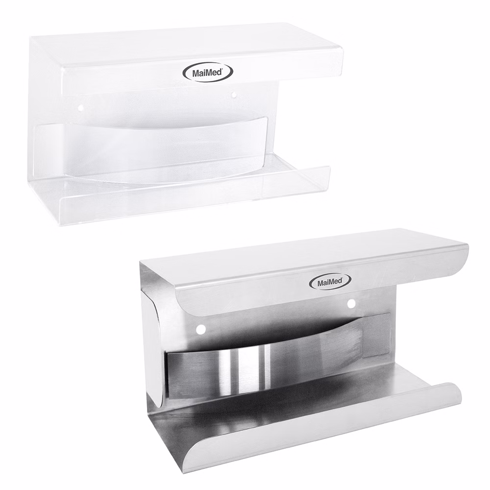 MaiMed Wandhalter mit Feder für Handschuhboxen Handschuhspender Acryl