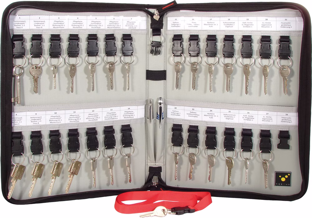 Tee-uu KEYSAFE XL Schlüsselmappe für 28 Schlüssel Schlüsselorganizer