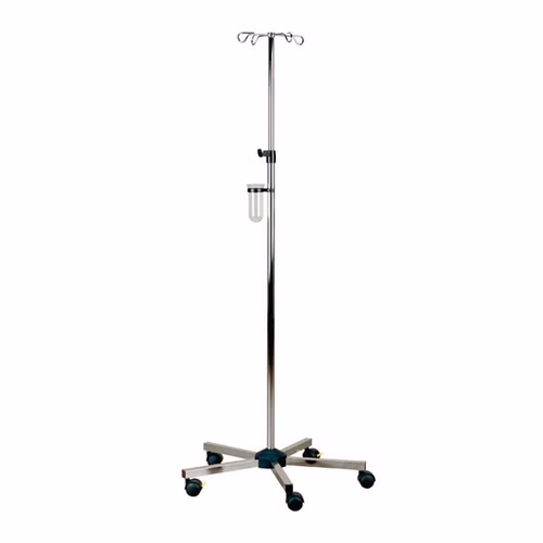 Fenomed Infusionsständer verchromt mit stabilem 5-Fuß-Kreuz