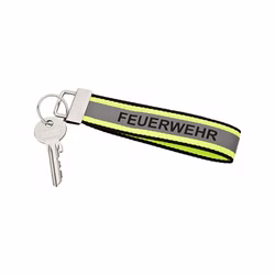 Schlüsselanhänger FEUERWEHR mit reflektierendem Streifen 140x30mm mit Schlüsselring