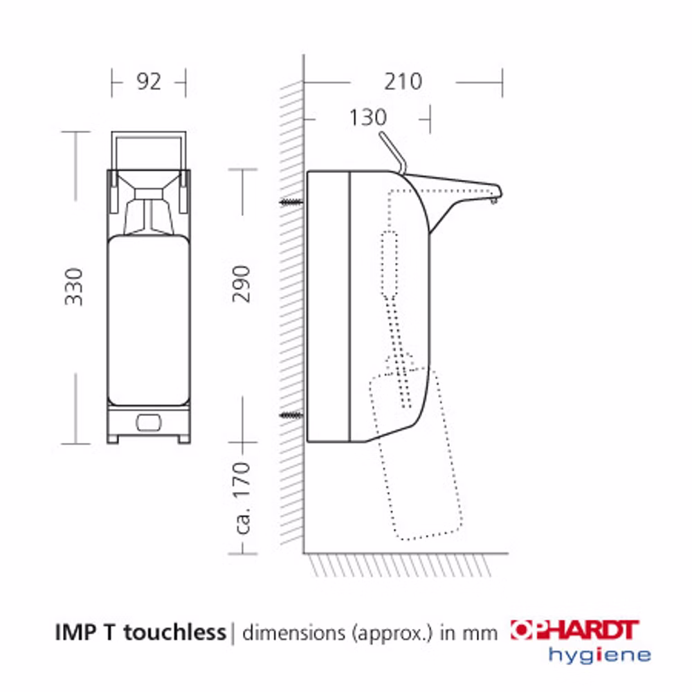 Ophardt Ingo-man plus Touchless 1000ml Eurospender für Desinfektionsmittel und Seife