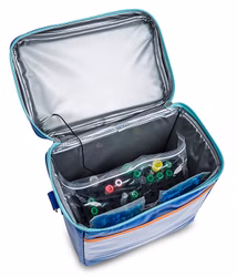 EliteBags ROW XL Labortasche für Blutröhrchen inkl. Thermometer Blau