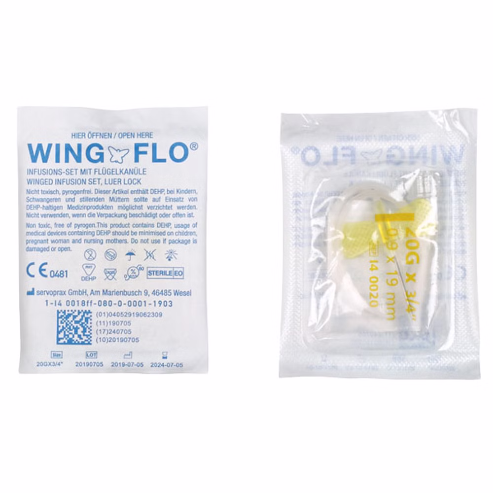 Wing-Flo Flügelkanülen Venenpunktionskanüle (50 Stück) 18G rosa