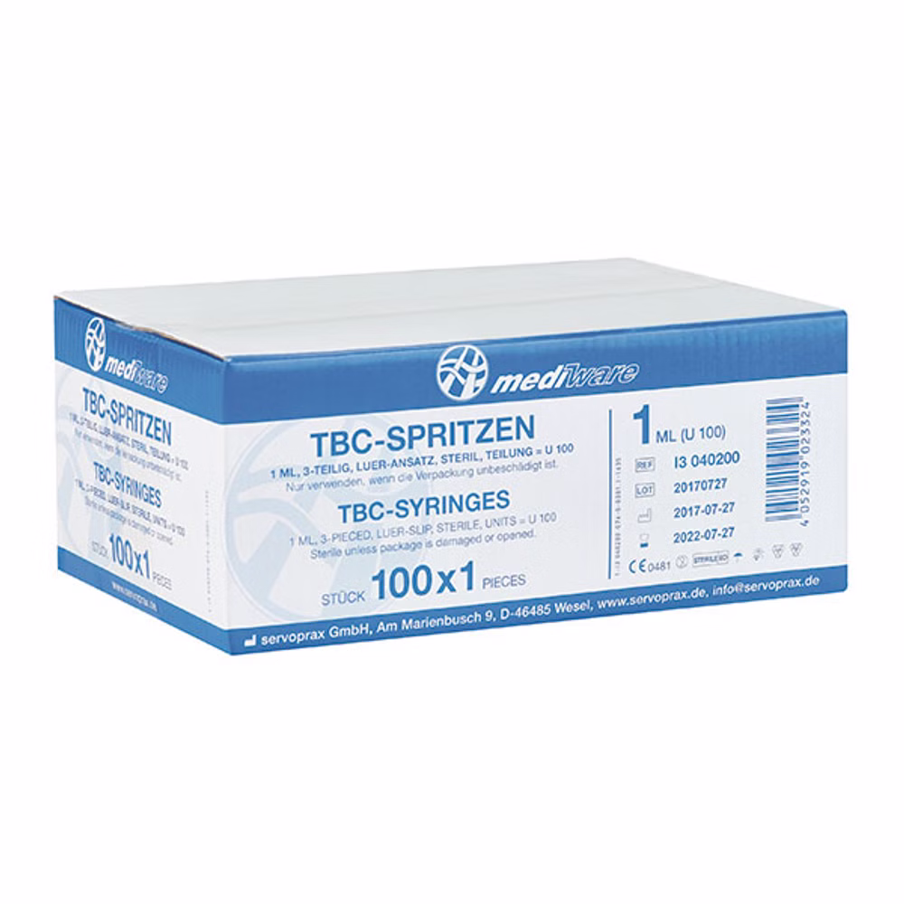Mediware Tuberkulinspritzen 1ml ohne Totraum