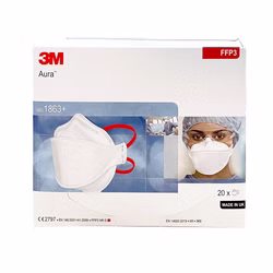 20x 3M FFP3 Filtermaske Aura 1863+ Atemschutzmaske NR D Mundschutz Typ IIR