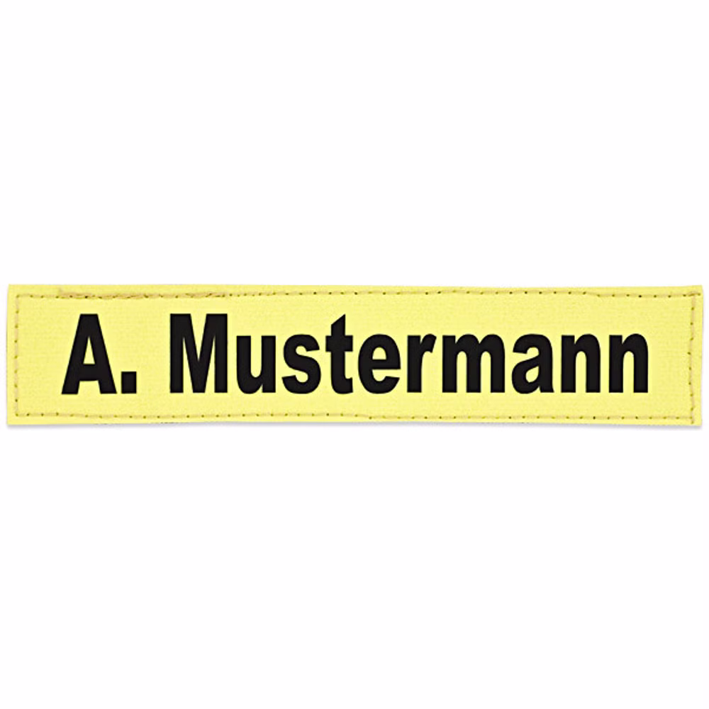 Klettschild mit Flauschband 13x2,5cm für Funktionsweste Gelb