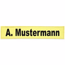 Klettschild mit Flauschband 13x2,5cm für Funktionsweste Gelb