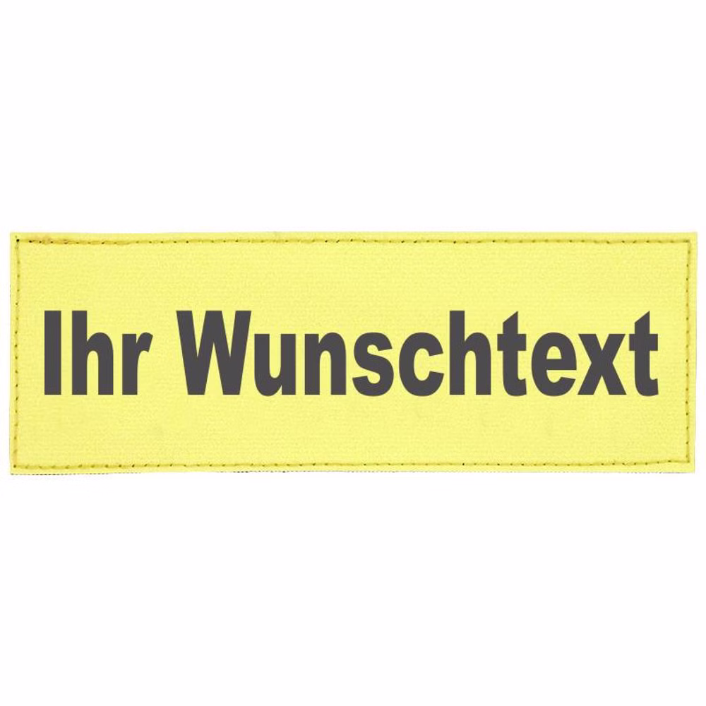 Klettschild mit Flauschband 15x5cm für Funktionsweste Gelb